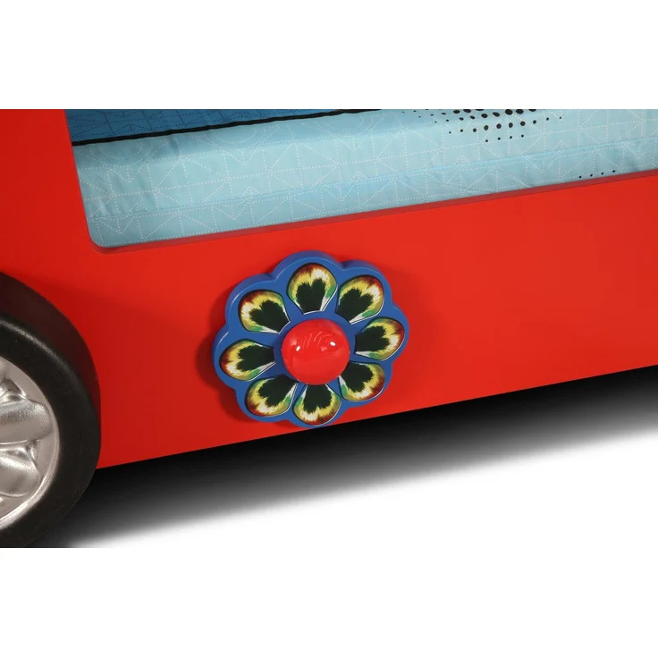 Hochbett Etagenbett Happy Bus mit Matratze & LED Rot – Bild 7