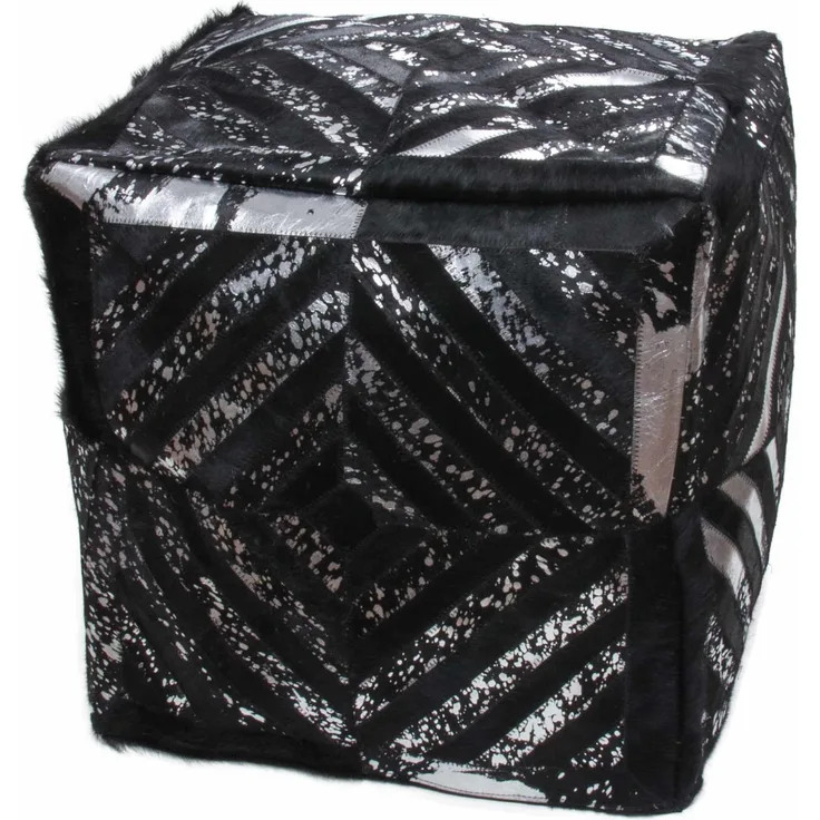 Spark Pouf 410 Schwarz / Silber 45cm x 45cm