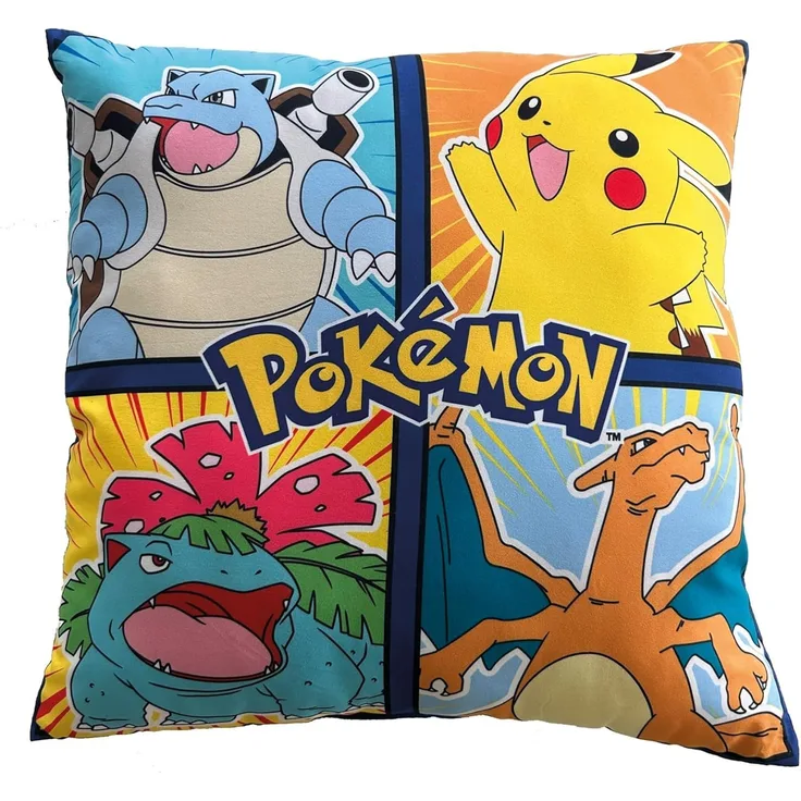 MTOnlinehandel Dekokissen Pokémon 40x40 cm, Pikachu & Freunde, weich, gemütlich und perfekt zum Relaxen