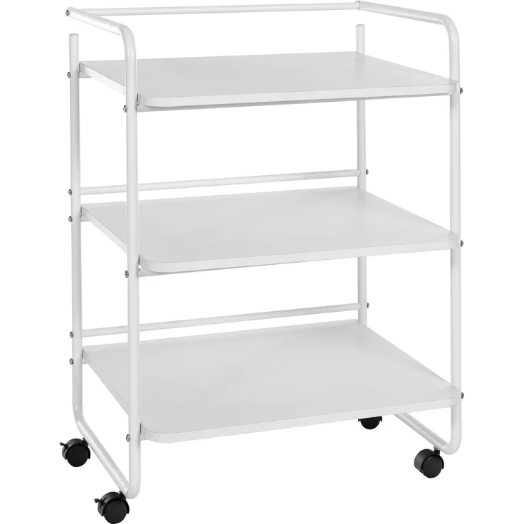 CLP Gerätewagen PL902 mit Rollen und drei Ablageflächen,weiß – Bild 1