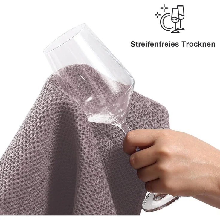 Moosfor Geschirrtücher 100% Baumwolle 6er Set 30x30cm Braun – Bild 6