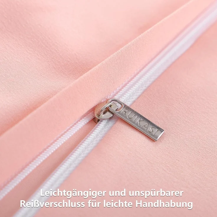 Bettwäsche 220x240 Set Rosa 3teilig mit Kissenbezüge Mikrofaser – Bild 6