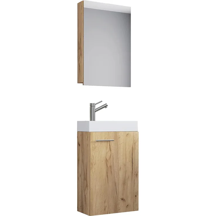 VCM Badmöbel Waschtisch Slito 916951 Honig-Eiche H. 130 x B. 41 x T. 22 cm