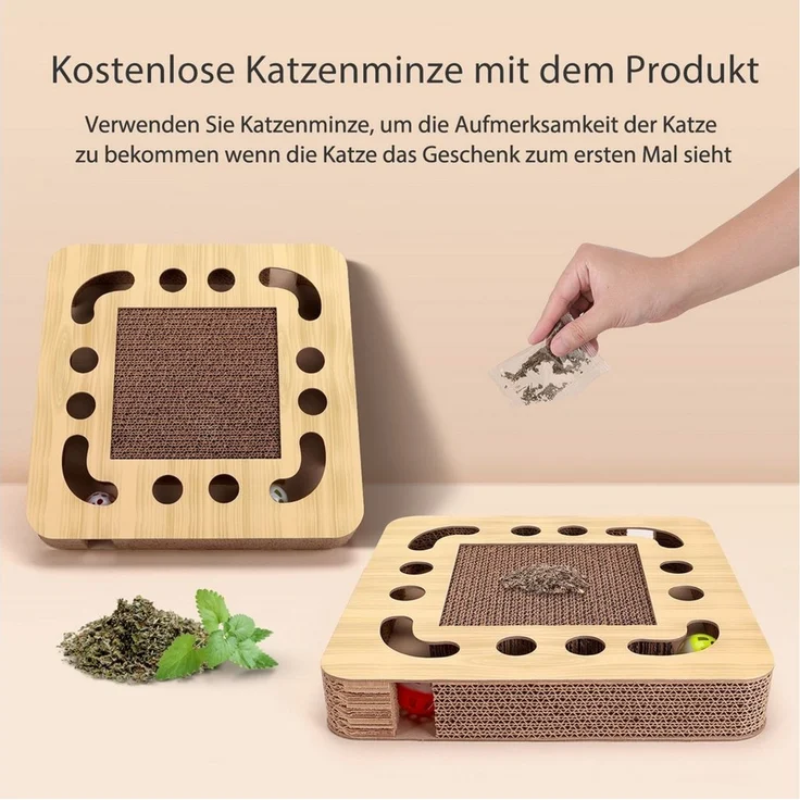 nobleza Kratzpappe Katzen kratzbrett mit Minze 3 in 1 Wellpappe Kratzmatte Katze – Bild 4
