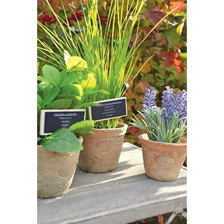 Esschert Design Kunststoffpflanze Schnittlauch im Topf, Größe L, ca. 11 x 11 x 19 cm – Bild 3