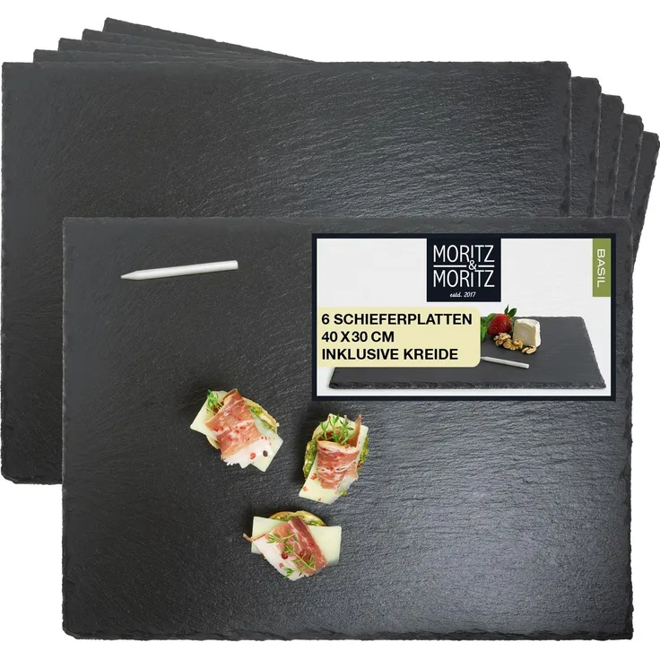 Moritz & Moritz Schieferset Basil - 6 große Platte 40x30cm