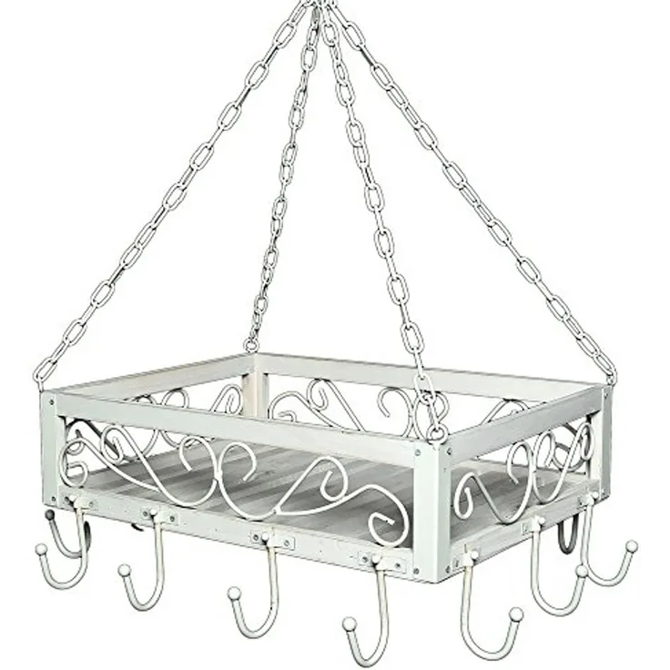 Ambiente Topfhänger Romance 83058 Pfannenhänger Hängeregal Weiß