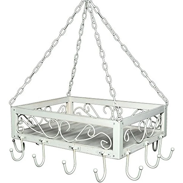 Ambiente Topfhänger Romance 83058 Pfannenhänger Hängeregal Weiß – Bild 1