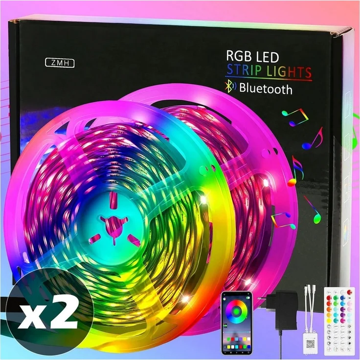 Nettlife LED Stripe Selbstklebend RGB APP-Steuerung 10/20/30m Lichtband Streifen, Timer-Funktion für Musikzimmer, Spielzimmer, Wohnzimmer, Flur – Bild 5