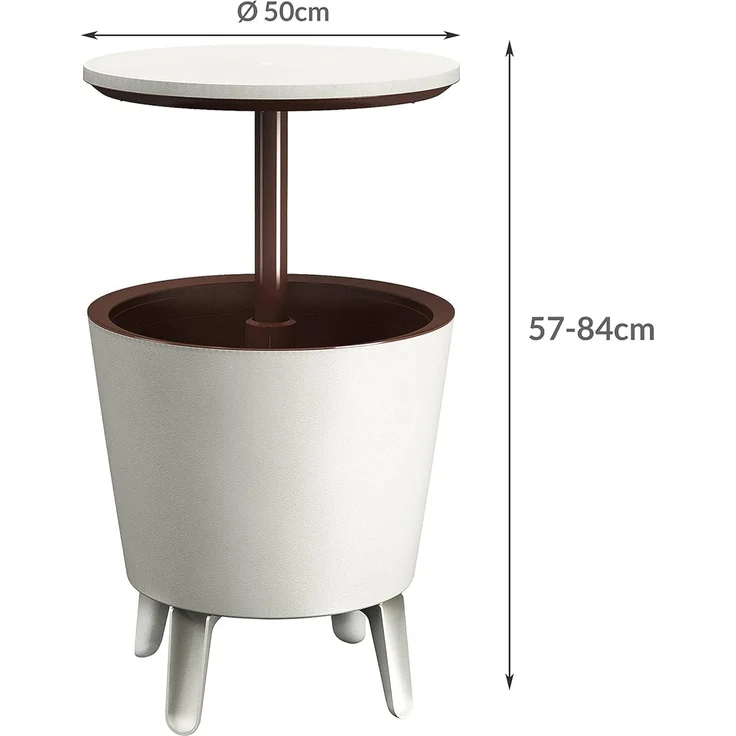 Keter 17186745 Café- und Loungetisch Cool Bar, Kunststoff, beige/braun, ausziehbar – Bild 5