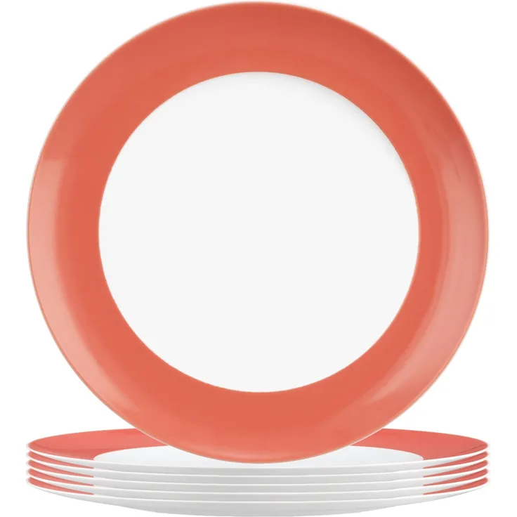 Seltmann Weiden Liberty Pure Colors Frühstücksteller ø 22,5 cm 6er Set - Flamingo Red