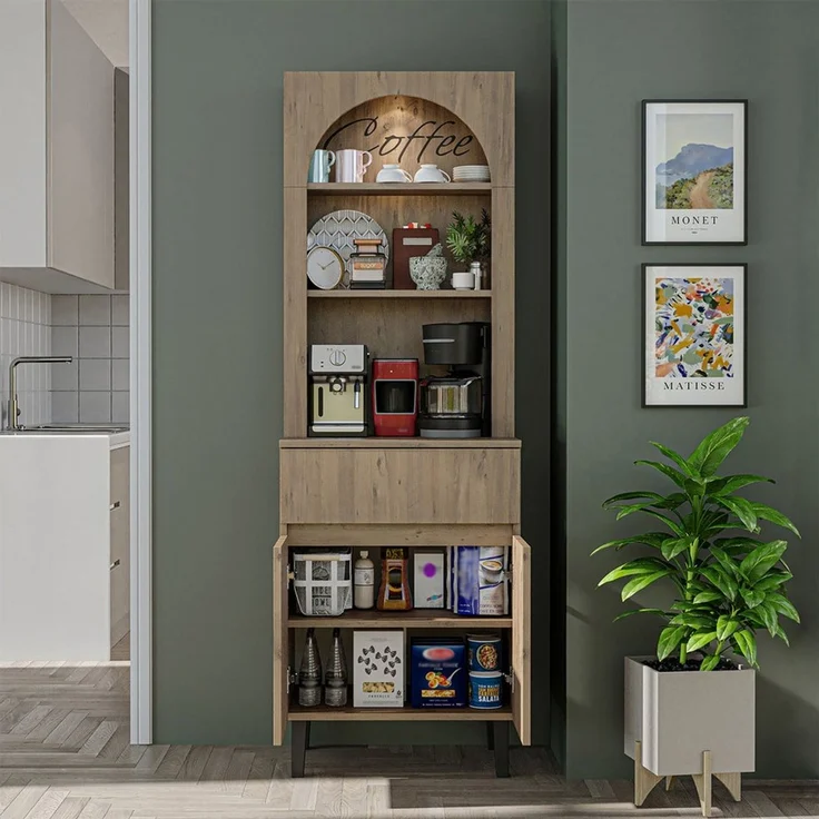 Roomart Küchenregal VENEDIK Küchenschrank 60 cm, Buffet, Schublade in 4 Farben, Buffet- & Mehrzweckschrank, LED Bogennische, Schublade, 4 Farben, 18 mm Platten – Bild 4