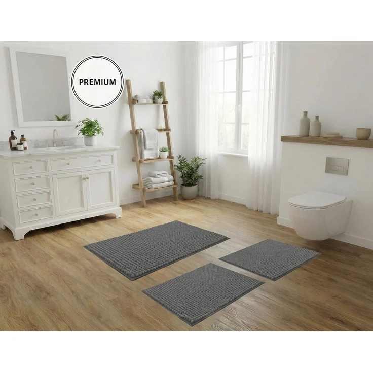 OTTO home Badematte Vanessa Chenille, Standard & Premium, 15mm oder 20mm, auch als 2er Set, rutschhemmend beschichtet, schnell trocknend, strapazierfähig, fußbodenheizungsgeeignet, Polyester, rechteckig, Uni Farben, besonders weich, flauschig, Badvorleger – Bild 3