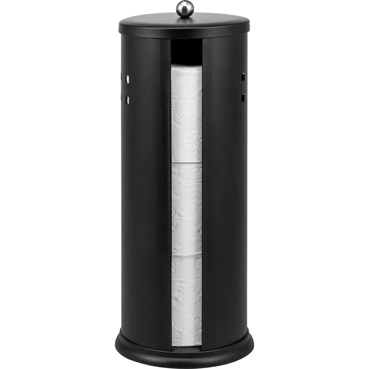 eluno Toilettenpapier Aufbewahrung AGLIANO mit Loch-Dekor, Schwarz, Metall