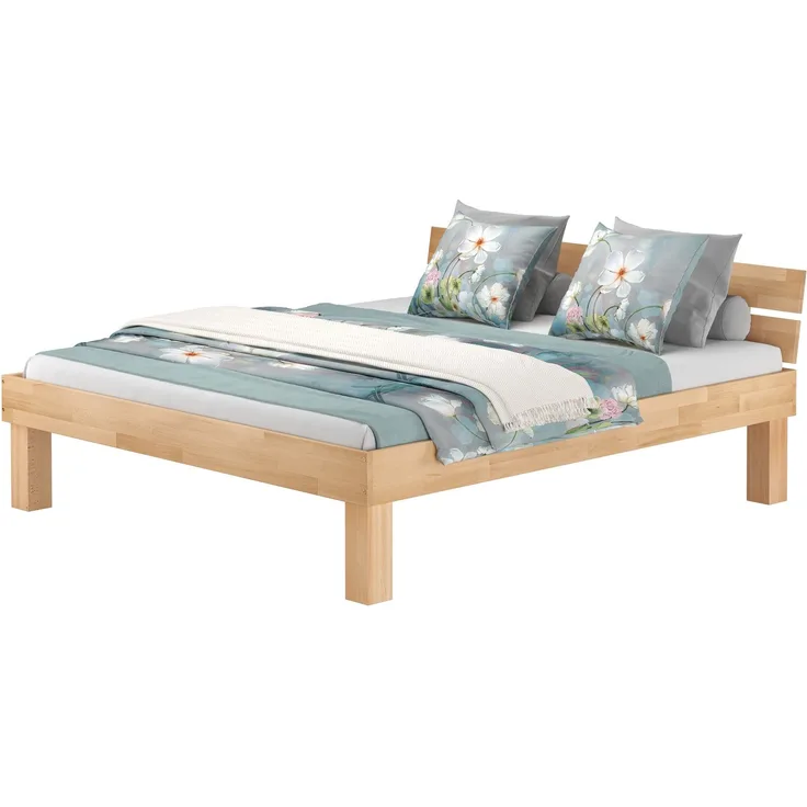 Hohes Massivholz-Buchebett Echtholz 200x200 V-60. 80-H