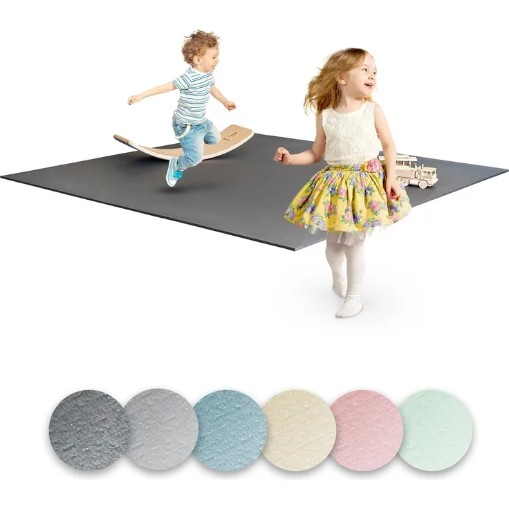 Ehrenkind® Krabbelmatte PRO | Extra dick und soft | Made in Germany | Oeko-Tex 100 | Größe 180x120 cm GRAU