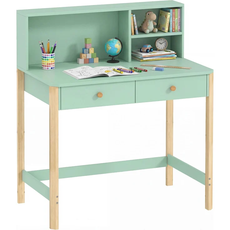 AIYAPLAY Kindertisch, MDF, Kiefernholz, Grün, 90L x 52B x 105H cm – Bild 1