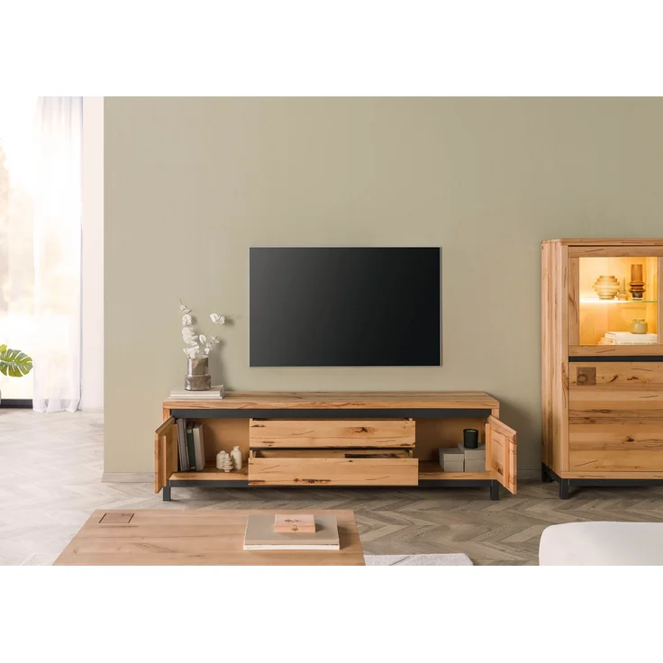 TV-Board Kernbuche 190x40x56 natur geölt VILLANDERS #153 – Bild 4