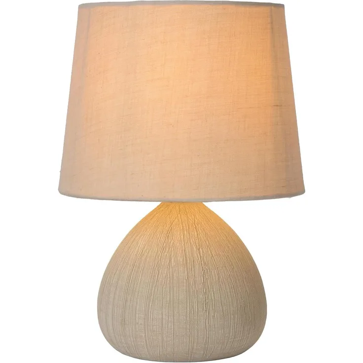 LUCIDE RAMZI - Tischlampe - Ø 18 cm - 1xE14 - Beige