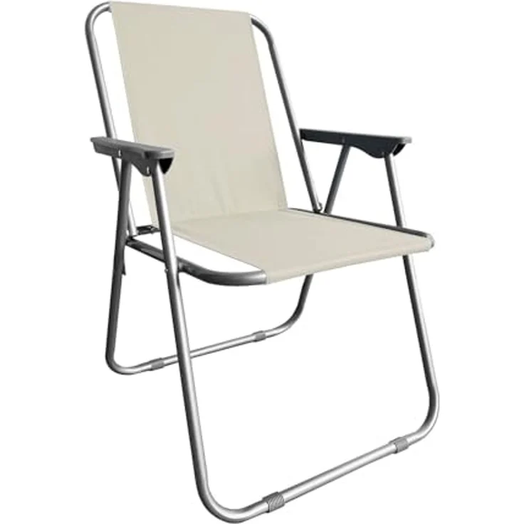 Mojawo Essgruppe 3tlg Campingmöbel Set Outdoormöbel Camping Alu L70xB50xH59cm Beige – Bild 3