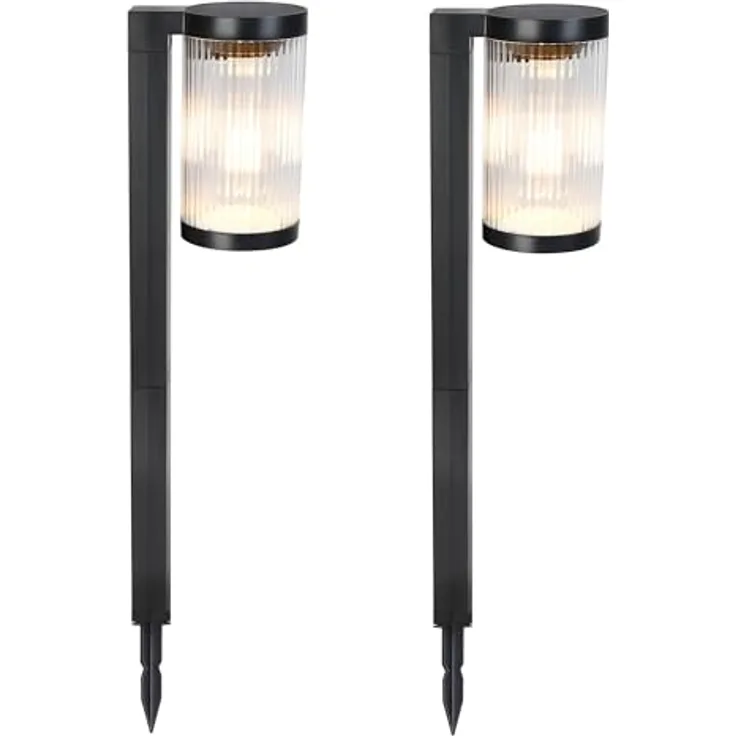 Lumisky BEAMLIT-Solarleuchten, 2er Set, LED, warmweiß, 58 cm hoch, IP65 strahlwassergeschützt, 12 Stunden Betriebsdauer