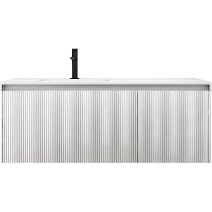 doporro Badmöbel-Set Mineraguss Waschbeckenunterschrank Badezimmermöbel Soft-Close Santa