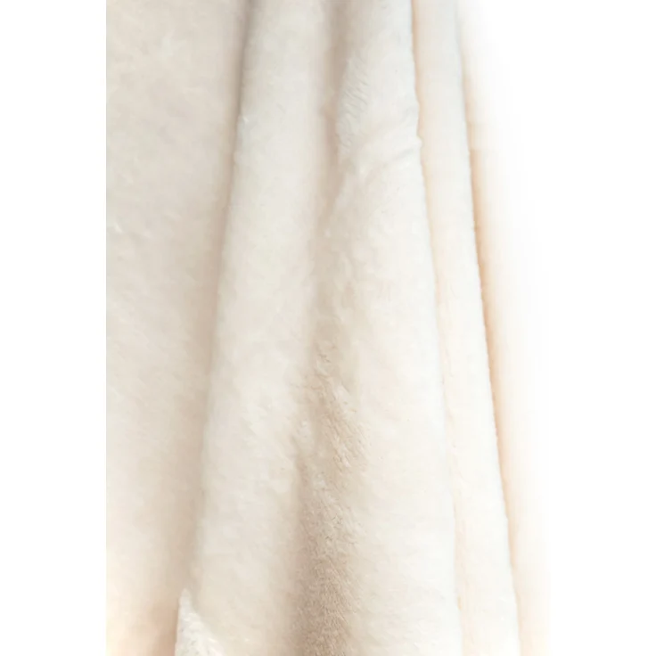 Kuschelige Decke 150x200 cm Fleecedecke Wohndecke aus Polyester Tagesdecke Beige – Bild 3