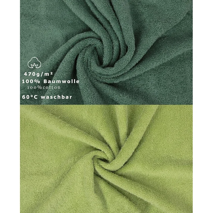 Betz Handtuch Set 12-TLG. Handtuch Set Premium Farbe tannengrün/avocadogrün, 100% Baumwolle (Set, 12-St) – Bild 4