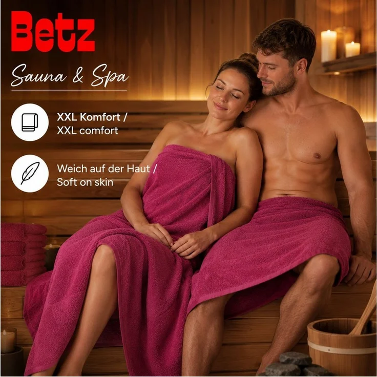 Betz Badetuch XXL 100x200 cm Palermo Saunatuch & Strandtuch Pflegeleicht & saugstark, 100% Baumwolle (1 Stück, 1-St) – Bild 3