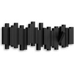 Umbra Hooks Stäbchen Mehrfach Wandhaken, Aufhänger, Kleiderhaken, Kleideraufhänger, Garderobenhaken, 5 Haken, Kunststoff, Schwarz, 318211040