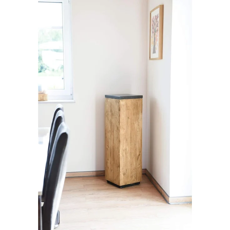 VIVANNO Blumenständer Podest Säule Dekosäule Recycling Holz, Hellbraun – Bild 4