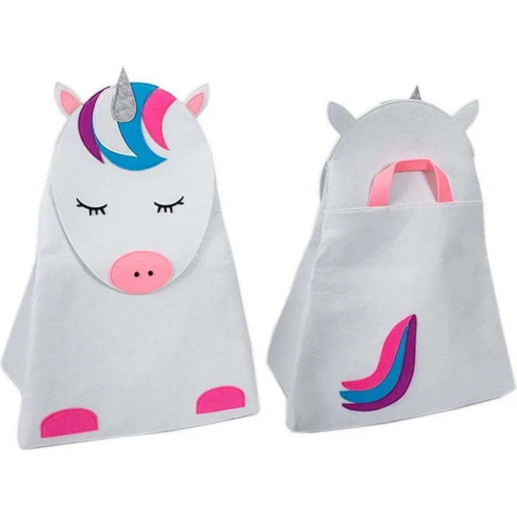 INDA-Exclusiv Uhrenbox XXL Kinder Filz Aufbewahrungsbox Spielzeugkiste Tiere H73cm