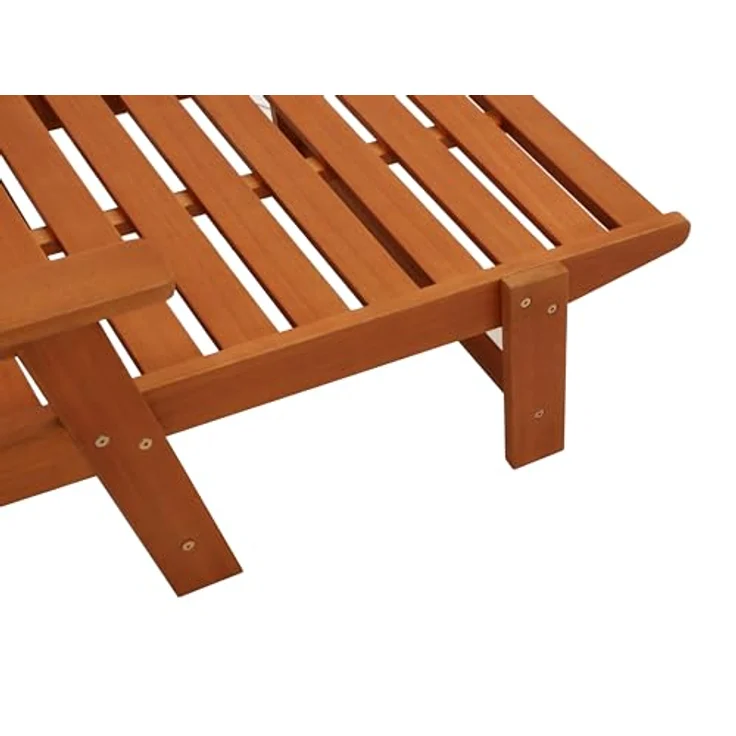 DEGAMO Gartenliege BARDOLINO, Rollenliege aus geöltem Eukalyptus mit 5-fach verstellbarem Rückenteil und Armlehnen, 185x70cm – Bild 6