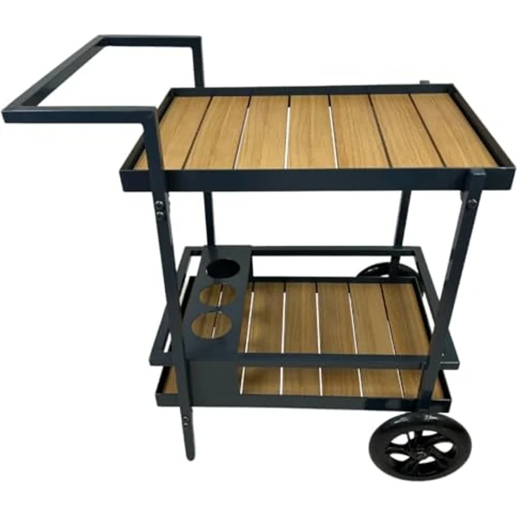 abc HOME Servierwagen Outdoor, zwei Ablageflächen, Flaschenhalterungen – Bild 4