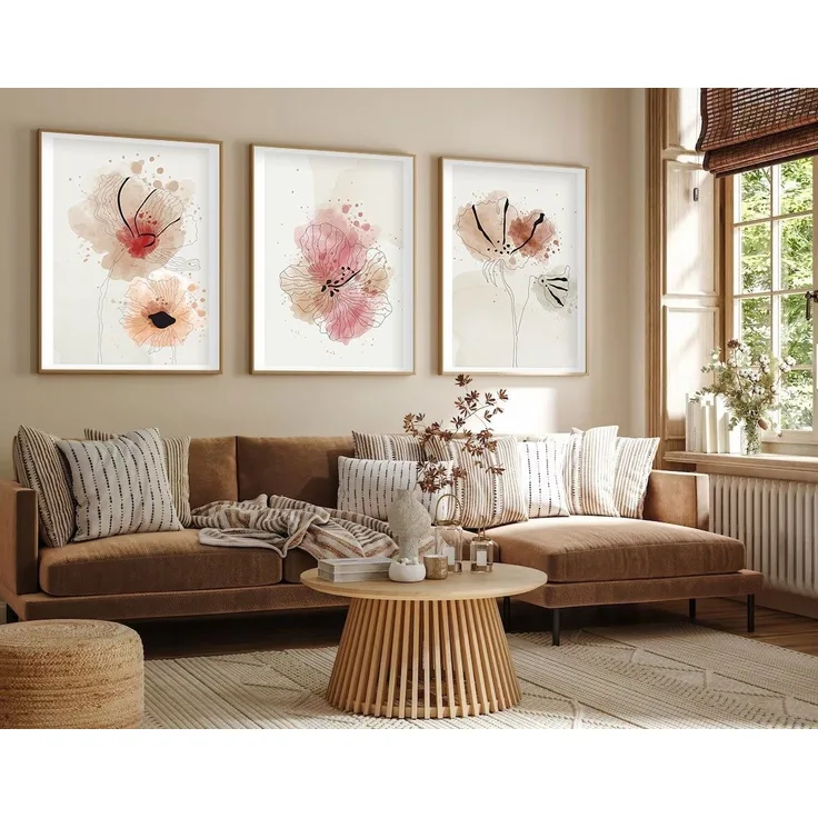 Wallity Leinwandbild Painting: 100% MDF (Thickness: 3 mm), 20 x 30 cm (3 Pieces) E1498, (3 St)