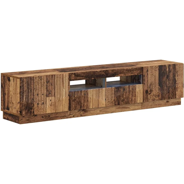 vidaXL LED-TV-Schrank HOORN 3 stk. Altholz Holzwerkstoff 3416850 – Bild 2