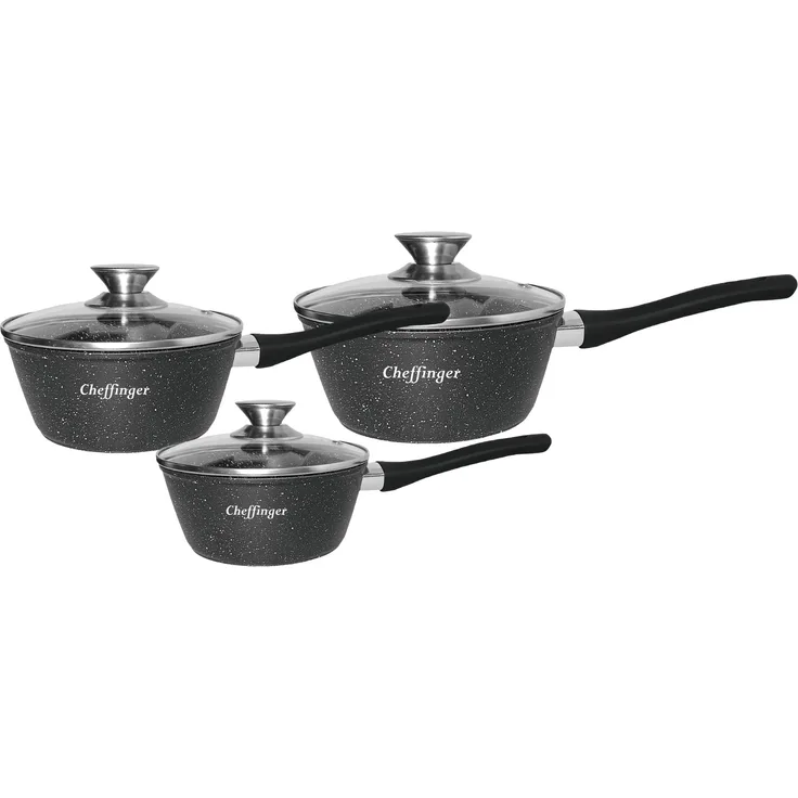 Stielkasserolle Set 6 tlg Ø16-18-20cm Saucenpfanne Pfanne Milchtopf Stieltopf