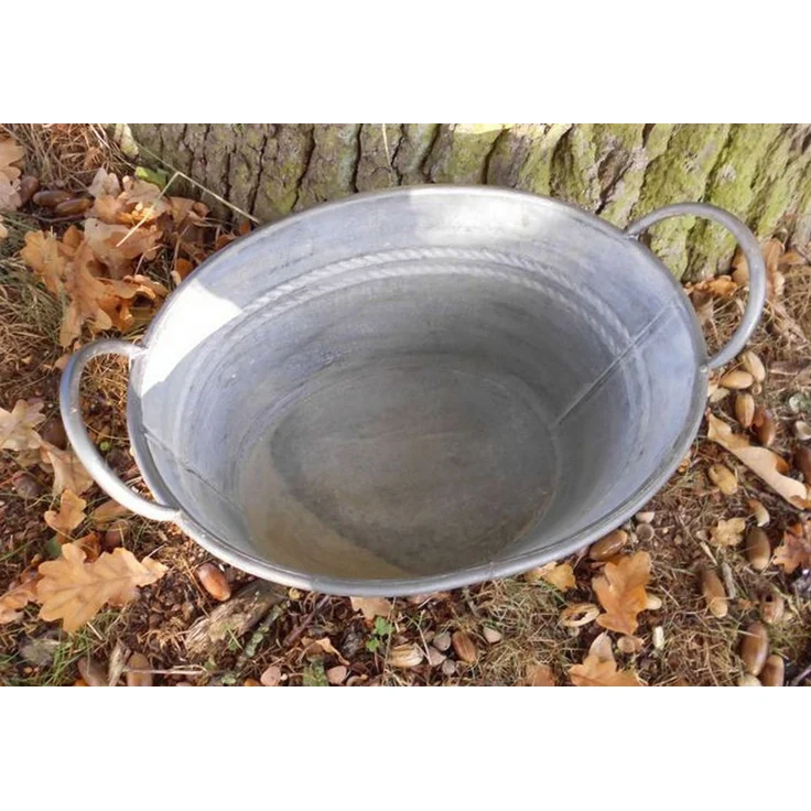 Deko-Impression Pflanzkübel Zinkwanne Pflanztopf Zinkbottich Blumentopf 33 x 25 cm Grau (1 St) – Bild 2