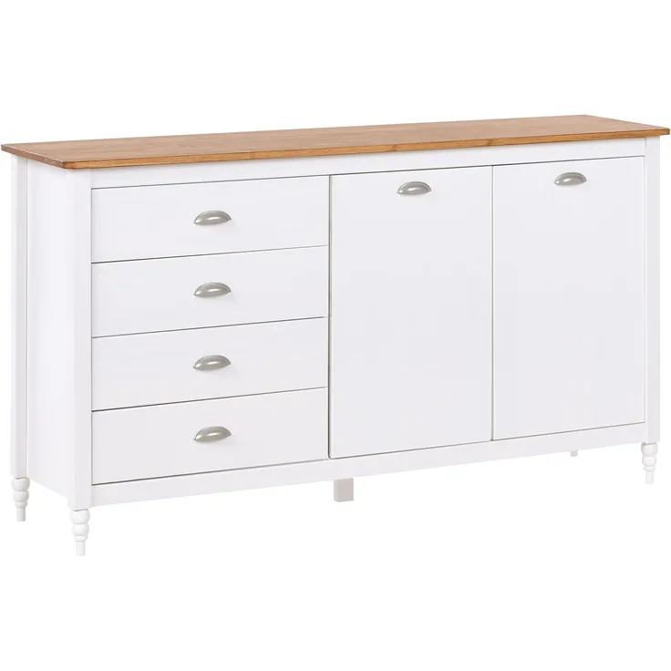 Sideboard mit 2 Türen SHILLINGTON Kiefernholz Weiß