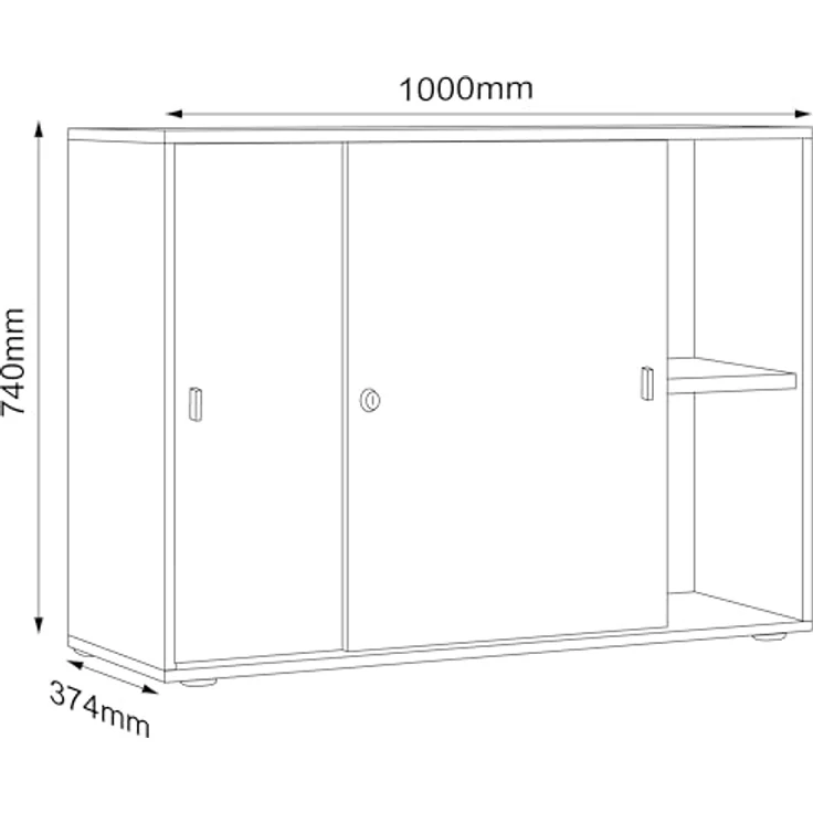 VCM Büroschrank Salia 920735 Anthrazit H. 74 x B. 100 x T. 37 cm – Bild 4