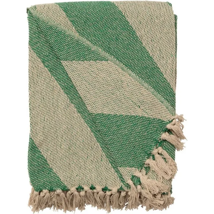 Wohndecke Decke Überwurf Diagonal 100% Baumwolle 130x180 cm Skandinavisch, AU Maison, 100% recycelte Baumwolle
