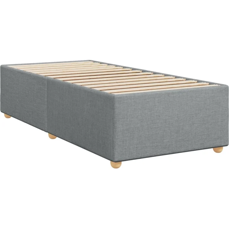 vidaXL Boxspringbett mit Matratze Hellgrau 90x190 cm Stoff 3288828 – Bild 9