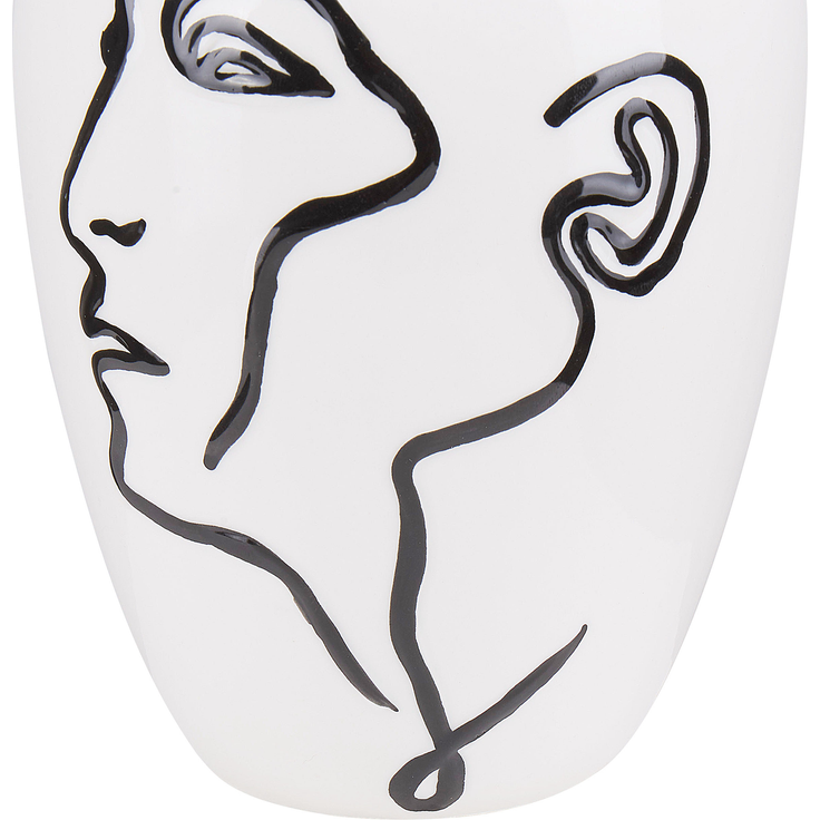 Blumenvase HELIKE 23 cm Steinzeug Weiß – Bild 5
