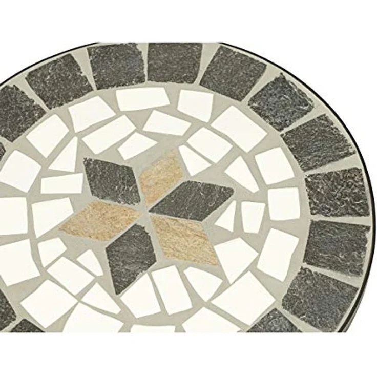 Dehner Blumenständer Blumenhocker Diana mit Mosaik, Stahl/Stein, Dekorativer Blumentisch mit Stern-Mosaik und wetterbeständigem Metall – Bild 5