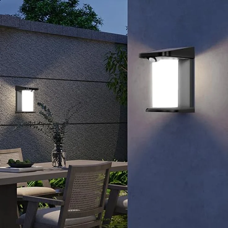 Lumisky 2er Set Solarstrahler Wandleuchte LUSTY, LED weiß, 18cm, mit Bewegungsmelder und IPX4 wasserdicht – Bild 4