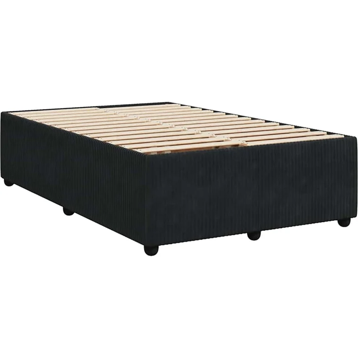 vidaXL Boxspringbett mit Matratze Schwarz 120x200 cm Samt 3287712 – Bild 6