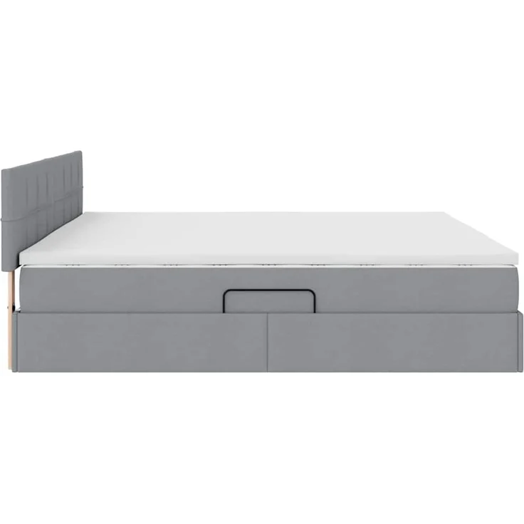 vidaXL LED-Speicherbett mit Matratze Hellgrau 200 x 200 cm Stoff 3371166 – Bild 10