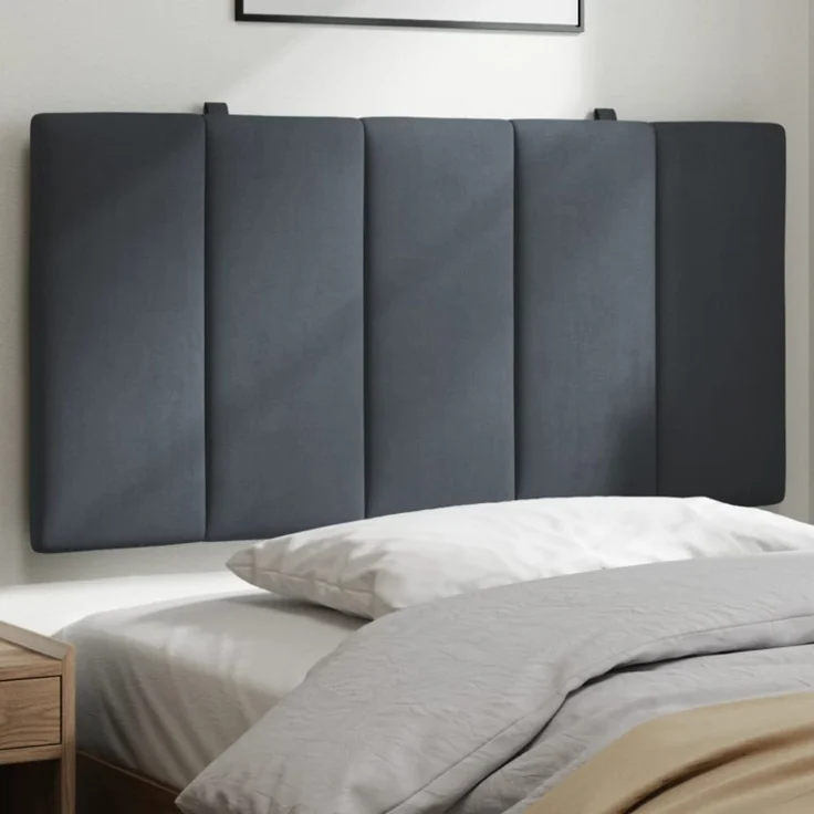 vidaXL Kopfteil-Kissen Dunkelgrau 100 cm Samt 374656 – Bild 1