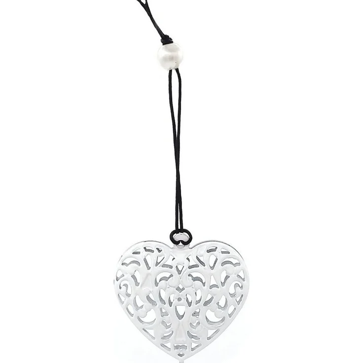 LB H&F Lilienburg Hängedekoration 12er SET Herz Herzen weiß Metall Ornament Shabby Metallanhänger (Liebe Muttertag Hochzeit Geburtstag Geschenkanhänger Metallherzen Herzhänger Herzanhänger Dekohänger Dekoherzen basteln hängen Hängedekoration Frühling F... – Bild 3