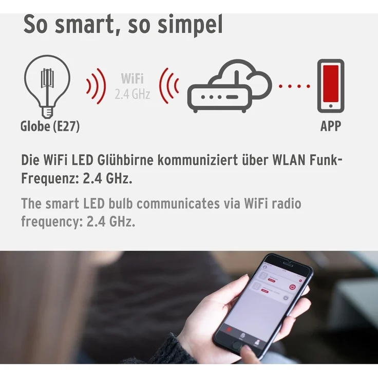 Brennenstuhl WiFi Filament LED Lampe Globe EEK F – Bild 8